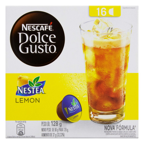 Chá em Cápsula Lemon Nescafé Dolce Gusto Nestea Caixa 128g 16 Unidades