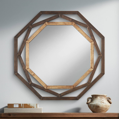 Uttermost Espejo Octogonal Pared Calado Bronce Tono 32