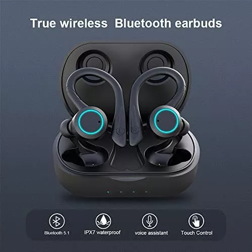 Auriculares deportivos intrauditivos TWS APEKX True Wireless Bluetooth 5.1,  auriculares deportivos, sonido estéreo impermeable IPX7, auriculares de