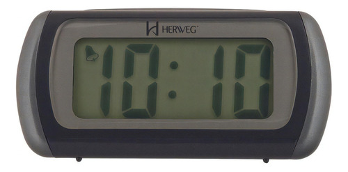 Despertador Pequeno Digital Quartzo Herweg Moderno 2916 Cor Preto