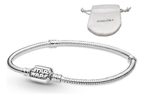 Pulsera Pandora Star Wars + Bolsa De Tela Color Plata Diámetro 0.04 Cm Largo 20 Cm
