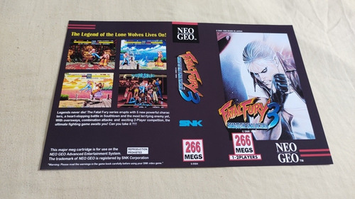 Fatal Fury 3 - Encarte Repro Americano Para Neogeo Aes. (Usado)