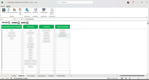 Planilha Dashboard Controle De Atestado 1.2