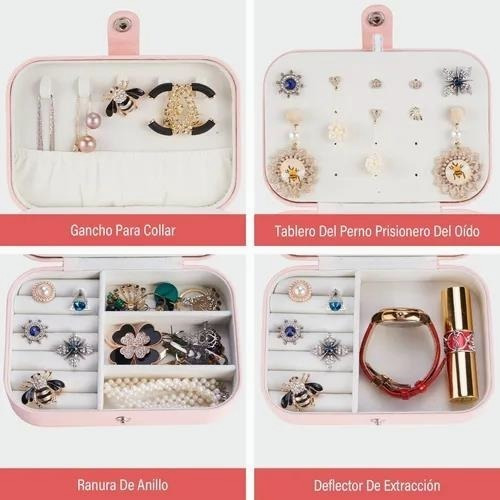 Imagen 7 de 10 de Organizador Joyas Estuche Joyero Aretes Anillos Viaje