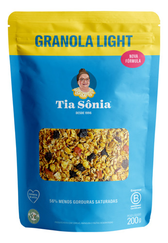 Granola Tia Sônia Light 200g - 30% Menos Gorduras 