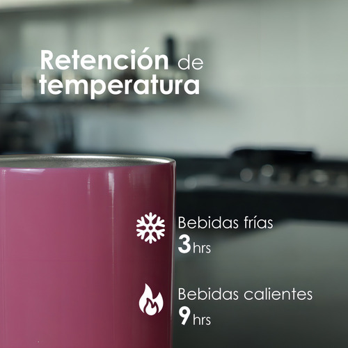 Vaso Termo Skinny Para Bebidas 20oz Acero Inox Doble Pared Color Cereza