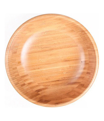 Ensaladera De Bambú, Redonda, De Madera Natural