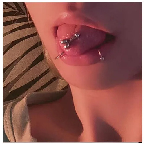Aro Piercing Barbell De Lengua Modelo Pene Acero Quirúrgico