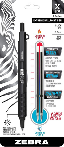 Zebra Pen X-701 Tactical Retractable Ballpoint Pen