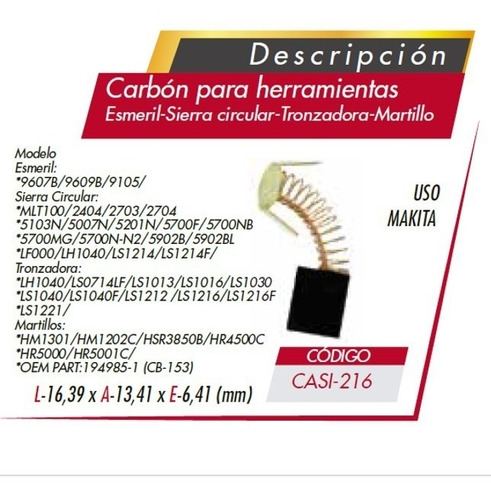 Carbon Tronzadora Lijadora De Banda  9401 Makita Casi-216