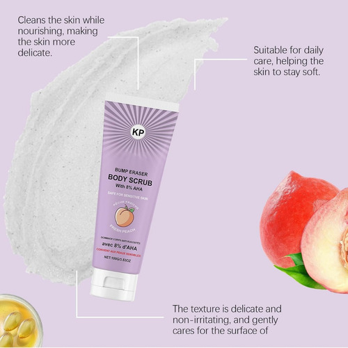 Exfoliante Corporal Con Aroma A Melocotón, 8% De Aha, Nutre