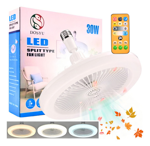 Ventilador de techo Dosyu DY-FL02-CV con 5 palas de Plástico color blanco estructura color blanco, 25cm de diámetro 50 Hz/60 Hz