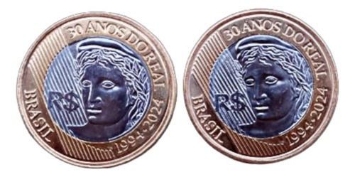 Moedas Especiais Comemorativas De 30 Anos Do Real 2024-2024