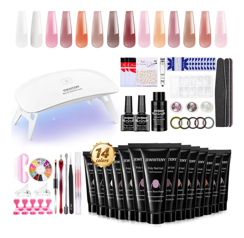 Jewhiteny Kit De Uñas De Gel De Extensión De Polietileno,.