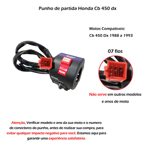 Chave Partida Ignição Honda Cb 450 Dx 1988 1989 1990 1992 93