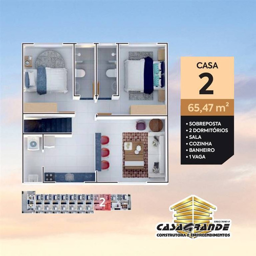 Imagem 3 de 6 de Casa, 2 Dorms Com 61 M² - Imperador - Praia Grande - Ref.: Cg203 - Cg203