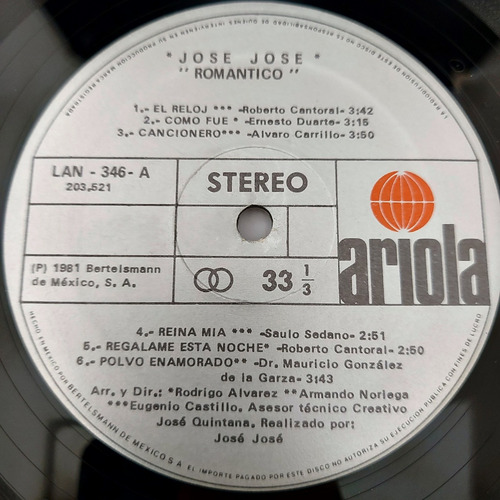 Jose Jose - Romantico Lp