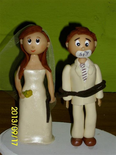 Novios Para Torta De Bodas Atado Y Amordazado Estilo Fofucha