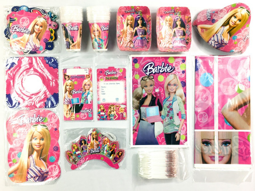 Kit Decoracion Piñata Fiesta Barbie 24 Invitados