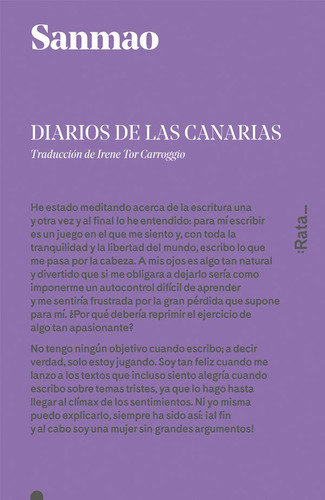Diarios de las Canarias, de Sanmao. Editorial Rata, tapa blanda en español
