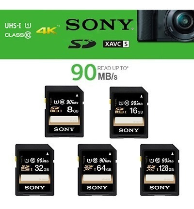 Memoria Sd 32gb Sony Clase 10, 90mb/s Graba 4k Canon, Nikon