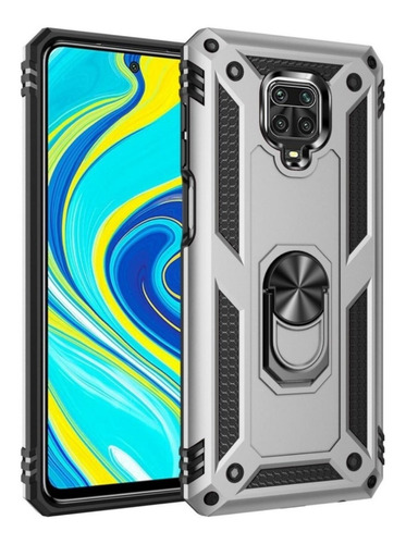 Funda Magnetica Protectora Uso Rudo Redmi Note 9s + Cristal