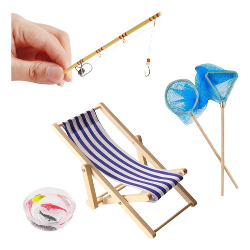 Herramientas De Pesca En Miniatura, Accesorios Decorativos P