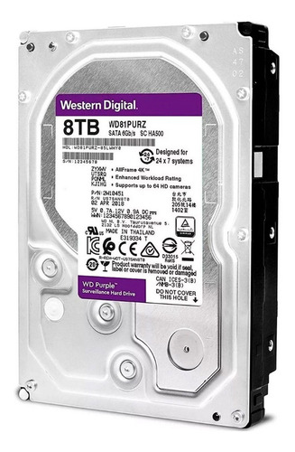 Imagen 2 de 4 de Disco duro interno Western Digital WD Purple WD81PURZ 8TB púrpura