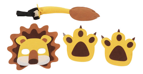 Conjunto De Fantasias De Feltro De Leão Com Máscaras De Anim