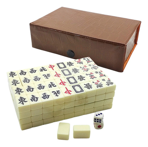 - Mini Caja De Bolsillo Portátil De Mahjong, Exquisita Piel