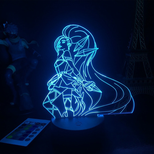 Lámpara Nocturna Led 3d Con Figura De Seraphine De Lol Hero