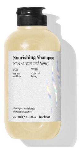 Shampoo Nutritivo Back Bar / Con Argan Y Miel 250 Ml