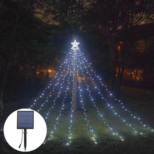 Cadena De Luces Solares Navideñas Con Forma De Cascada, Lámp