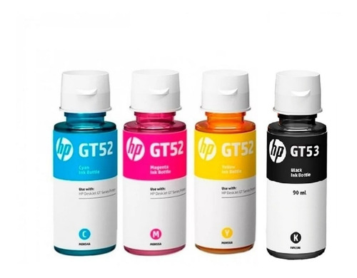 Tinta Hp Gt53 Gt52 Negro + 3 Colores Gt5820 5820 315 Premium