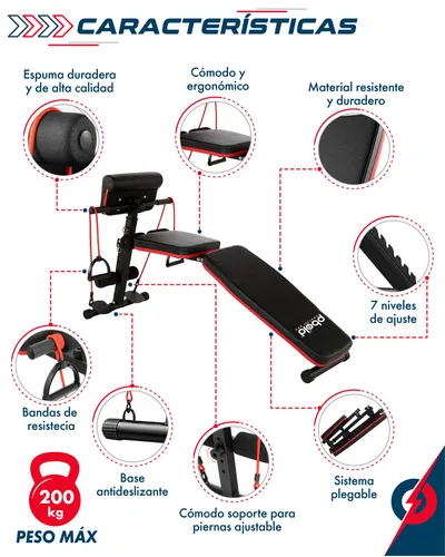 Banco Multifuncional Para Entrenamiento De Pesas Pecho Plano Ejercicios Reclinable Inclinado Declinable Fitness Predicador Bíceps Banca Mancuernas Abdomen Pbold