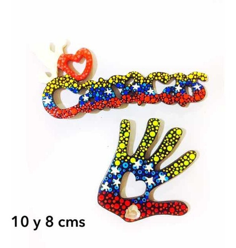 Imagen 2 de 8 de Imanes Decorativos Venezuela Souvenirs Recuerdos Mdf Pack 3