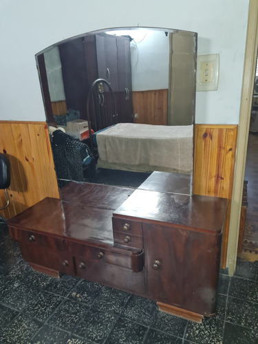 Mueble Antiguo - Toilette Con Espejo 