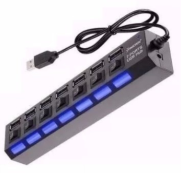 Hub 7 Portas Usb Auxiliar Duplicador Multiplicador Extensão