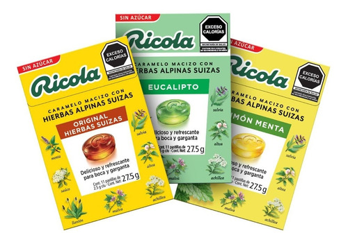 Pastillas Ricola Tripack Sin Azúcar