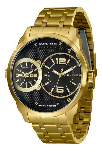 Relógio Lince Masculino Mrgh162l P2kx Oversized Dourado