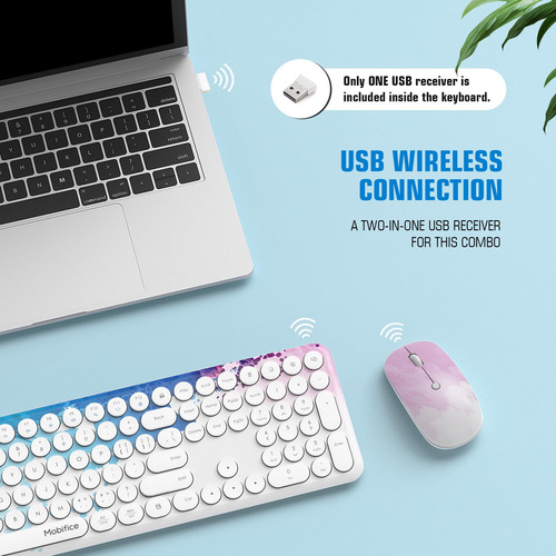 Mobifice Graffiti Blue 2.4g - Juego De Teclado Y Mouse Inalá