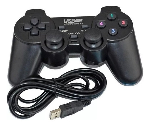 Joystick Para Pc Notebook Usb Analogico Con Vibracion Color Negro