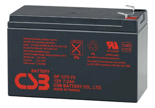 CSB GP 1272 F2 Bateria Selada 12v 7ah Vrla CSB - Cerca Elétrica, Alarme e Nobreak