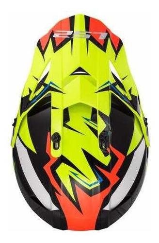 Imagen 3 de 10 de Cascos Motocross Mx Ls2 437 Fast Volt Negro Naranja Amaril