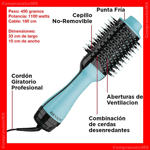 Imagen 4 de 10 de Cepillo Secador Revlon Salon Pro One Step Oval Voluminizador