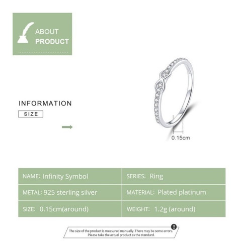 Imagen 4 de 8 de Anillo Compromiso Mujer Amor Infinito Circones En Plata 925