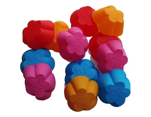 Molde Silicona Flor 5 Pétalos Cupcakes X 12 Unidades