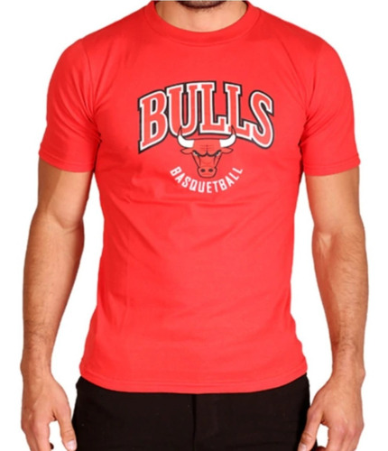 Remera Nba De Algodón Estampada Chicago Bulls Varios Colores