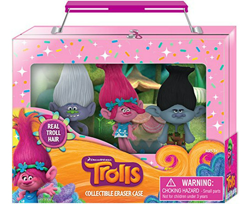 Estuche Borradores Trolls 3d Multicolor