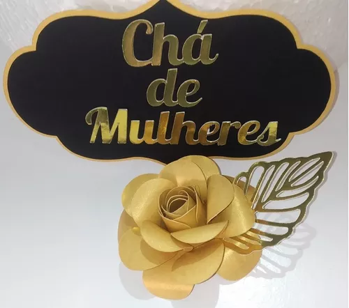 Kit Topper Topo De Bolo Adulto Chá De Mulheres Personalizado